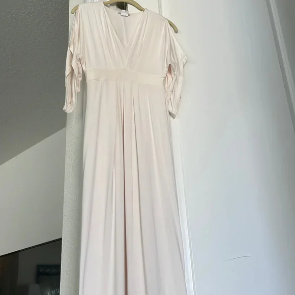 blush pink maxi bridesmaid dress Lacey Romance Maxi Dress - Blush Pink, Large | Hazel and Olive